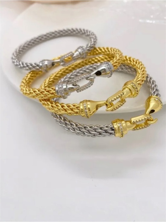 Jewelry - Twisted Rope Buckle Bracelet Gold Plated NWT